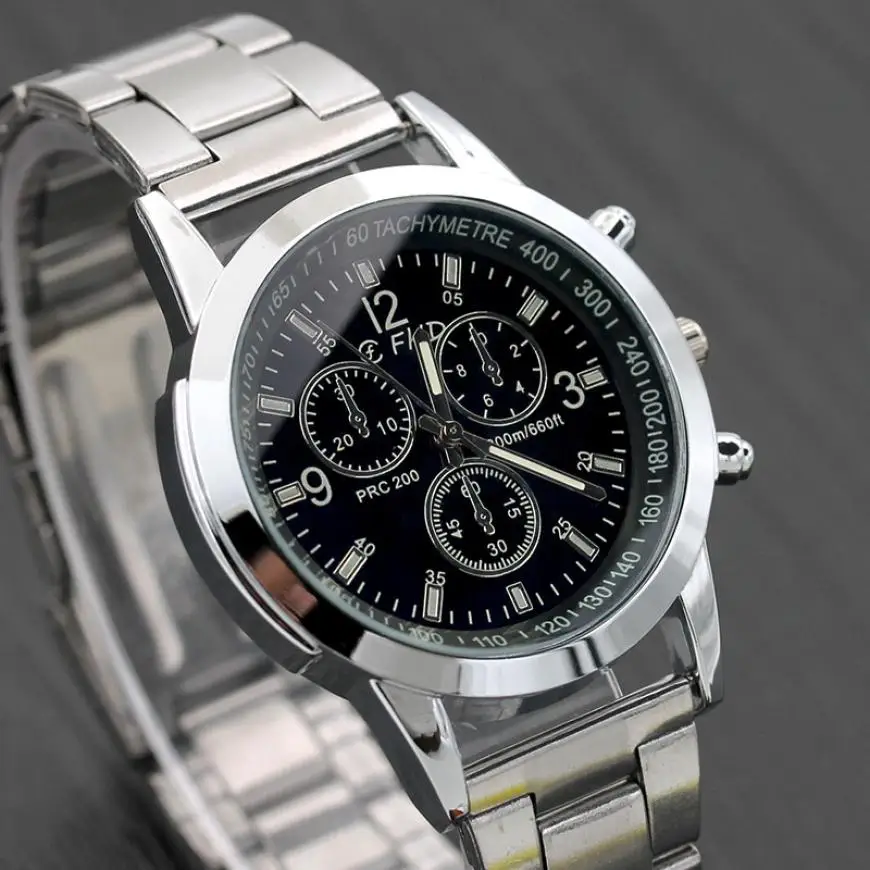 

saatleri Fashion Men's Steel Belt Analog Sport Quartz Wrist Watch mens watches top brand luxury Masculino Reloj watch men