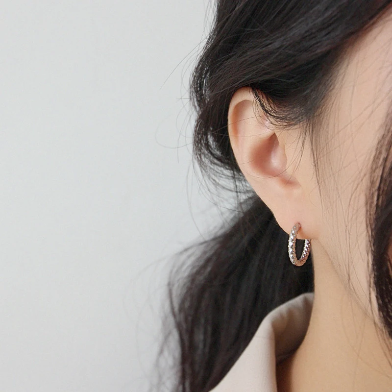 Korean Popcorn Concave Surface Women Earring Silver 925 Hoop Earring Gold Individuality Ear Buckle Women Earring Luxury Jewelry