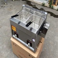 gas heating fryer commercial stainless steel fryer chicken potato double cylinder deep fryers zf