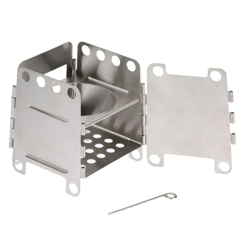 Портативная Складная дровяная плита из нержавеющей стали походная для