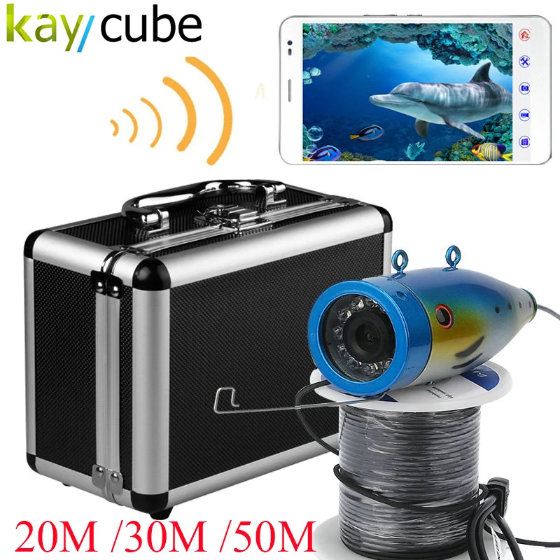 Kaycube HD wifi Беспроводная 20 м 30 50 М Подводная рыболовная камера видео рекордер
