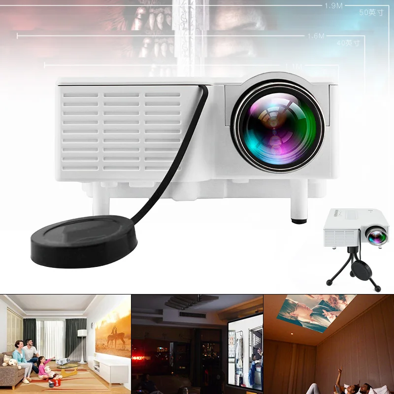 Портативный мини проектор UC28 Универсальный светодиодный видеопроектор с