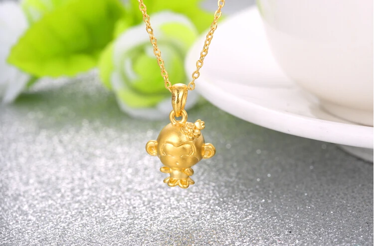 Подвеска из желтого золота 24 карата/подвеска в виде принцессы с обезьяной 1 84 г |