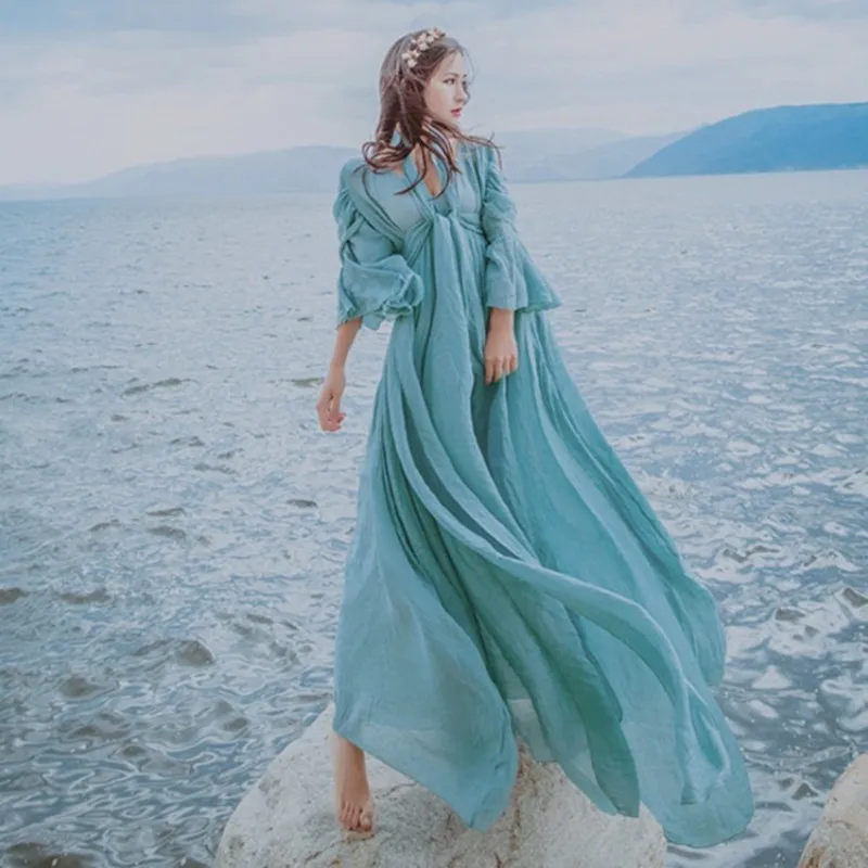 Женское длинное платье из хлопка и льна вечерние элегантное праздничное макси