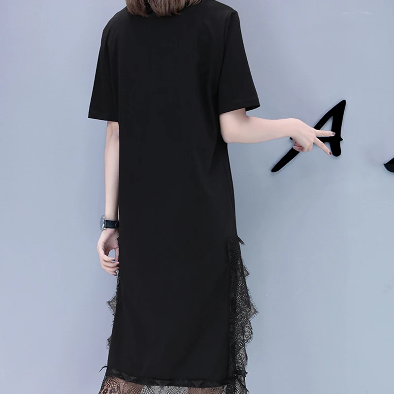 2020 летнее Новое Женское платье Длинное свободное большого размера футболка
