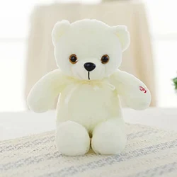 White teddy bear 15 видов светящиеся мягкие животные кукла Дети ночь свет плюшевая игрушка с подсветкой плюшевый мишка Лежащая собака сидящий медведь Дельфин - Цвет: White teddy bear