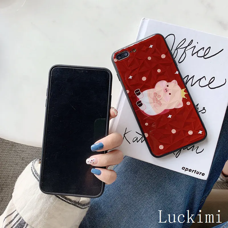 Для iphone 6 S P 6SP 7 8 x xs xR MAX plus чехол роскошный Алмазный милый мультяшный поросенок
