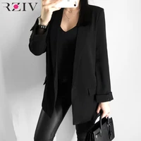 rziv womens blazer suit jacket coat casual solid color single button coat ol blazer suit