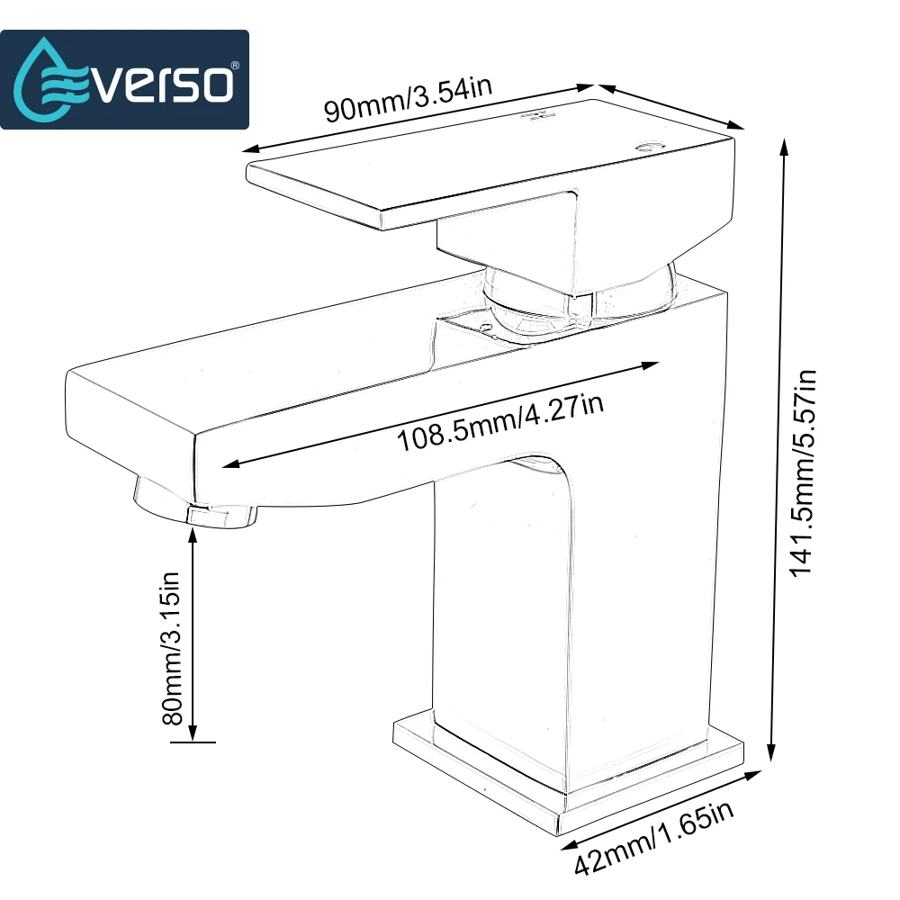 

EVERSO Brass Sink Mixer Tap Waterfall Basin Faucet Bathroom Faucet Torneira Deck Mounted Faucet Bathroom Water Tap