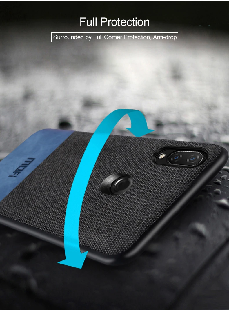 Для huawei P Smart чехол противоударный задняя крышка тканевый защитный чехол s capas MOFi Psmart чехол