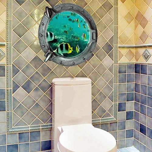 3D подводная лодка искусство морские рыбы комнаты настенный Декор Съемный DIY