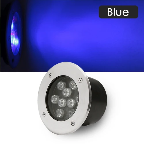 Blue RGB светодиодный подземный светильник с дистанционным управлением AC110V 220V RGB 18 Вт 24 Вт 36 Вт светильник для двора IP68 уличный светильник для сада - Испускаемый цвет: Blue