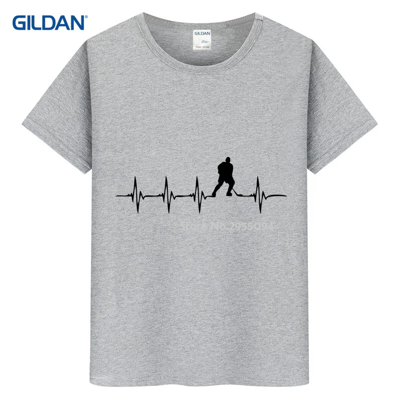 Red Tee Shirt Men 2017 Heartbeat Icer Hockeyer Hobby Sportser Stylish T Mens Hop T-Shirt Cotton | Мужская одежда