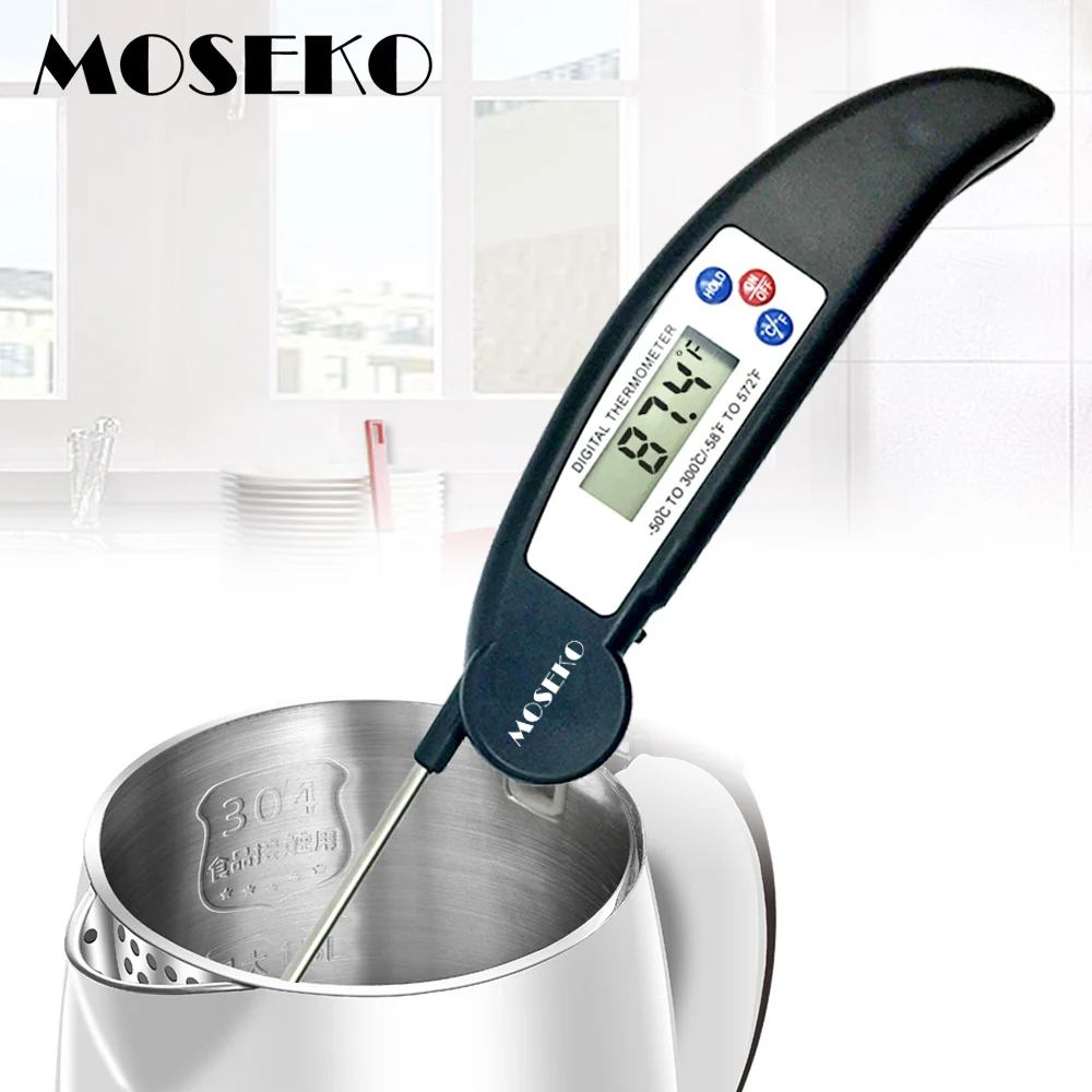 

MOSEKO Digital Probe Thermometer Foldable Food BBQ Meat Oven Folding Kitchen Thermometer Cooking Water Oil Tools