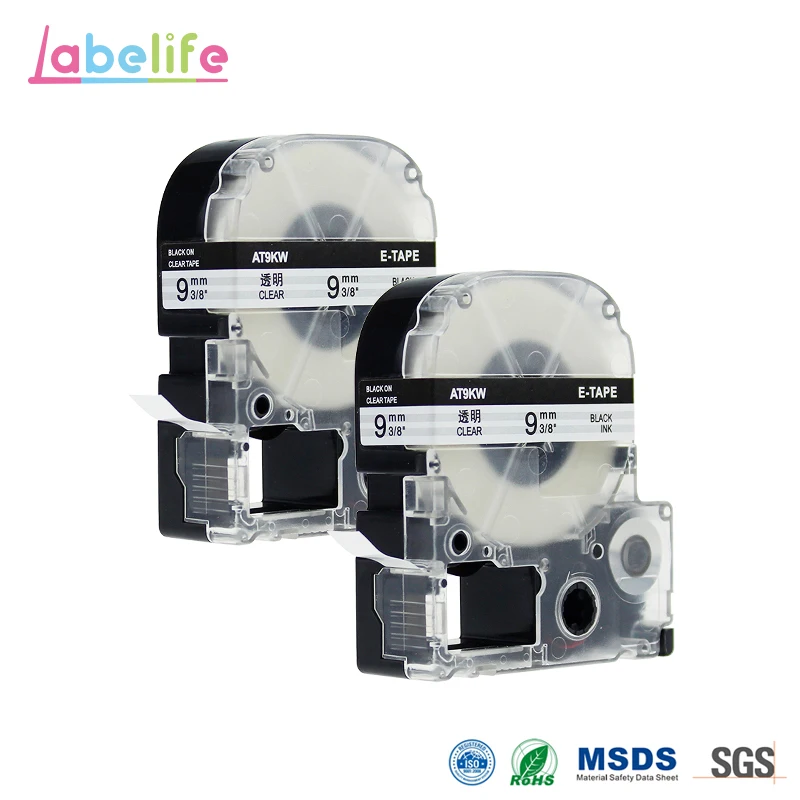 Labelife 2 упаковки ST9K совместимый Epson Labelworks LW 300 400 500 этикетка машина лента заправка