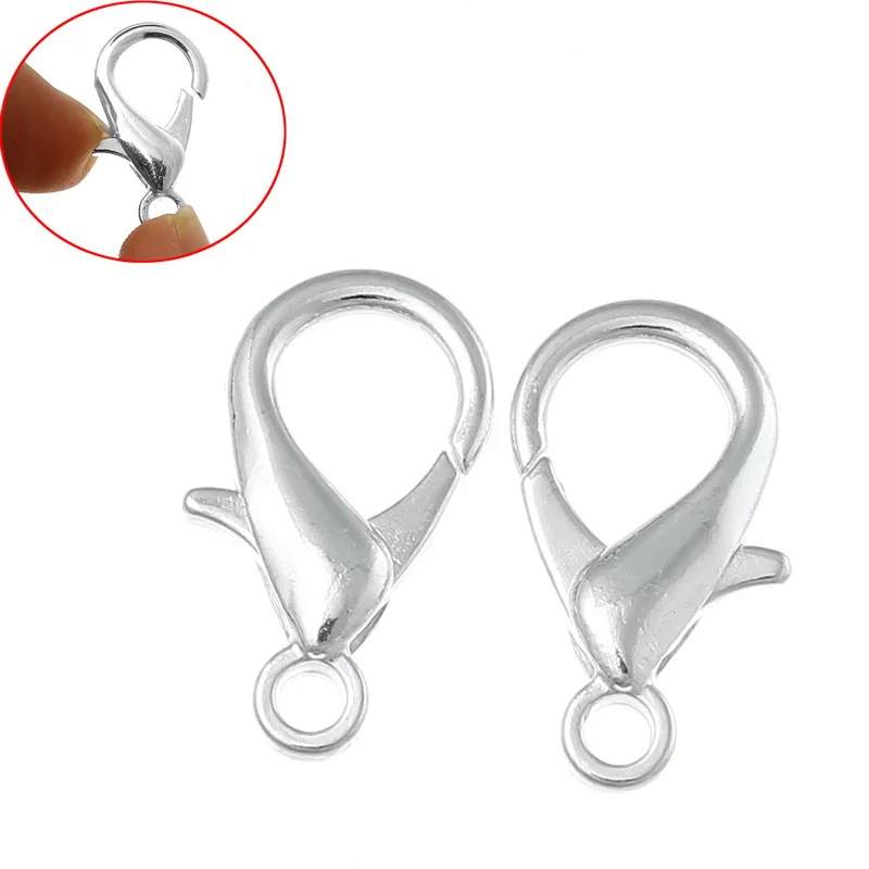 Серебристые застежки Лобстер 8 сезонов 23 мм x 12 50 шт. (B33893) | Украшения и аксессуары
