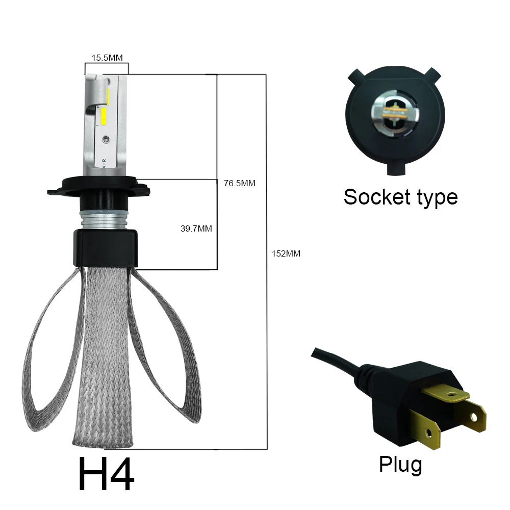 PAMPSEE 1 пара T8 светодиодные лампы для фар Автомобильные фары H7 LED 12 в 80 Вт 9600LM 6000K