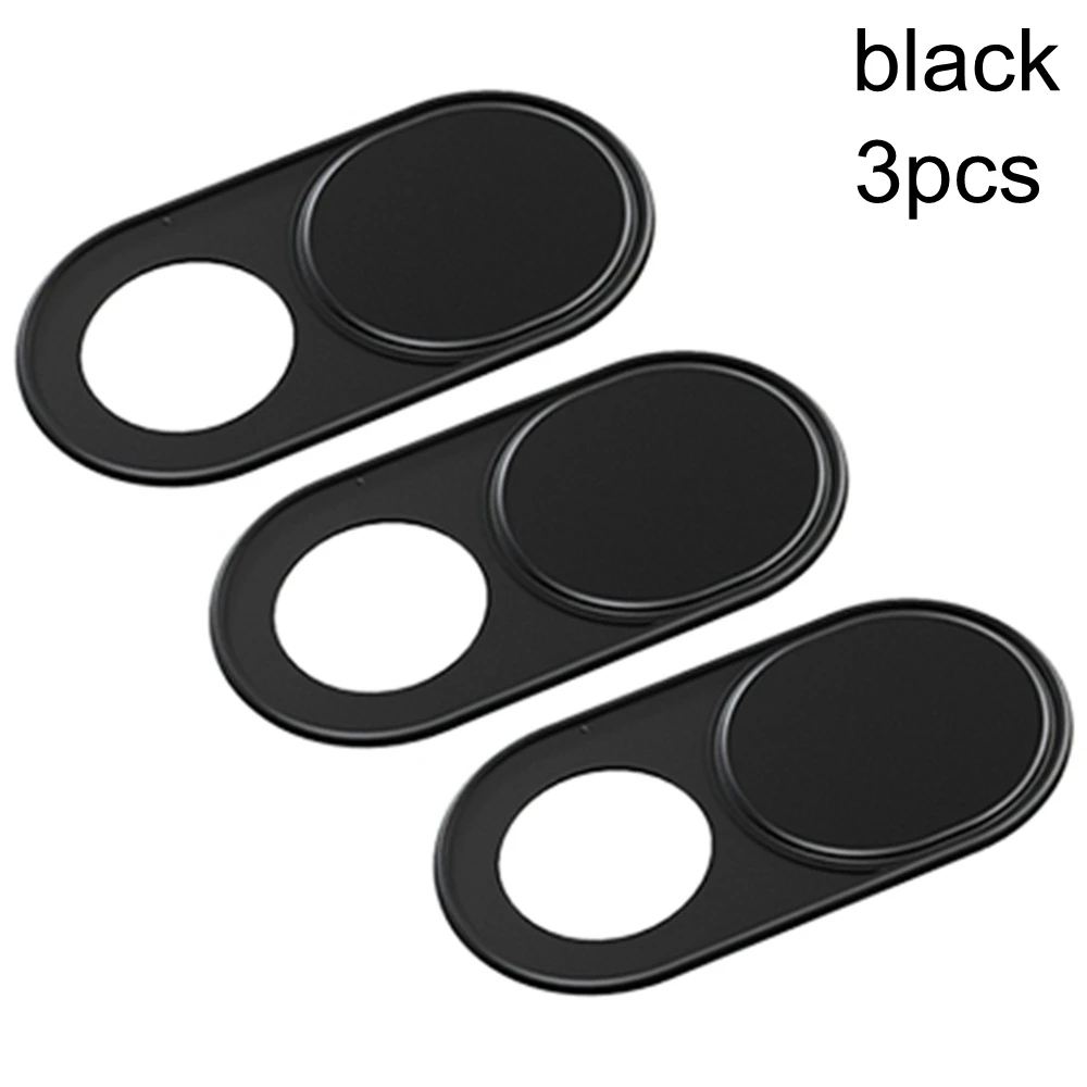 3pcs black Слайдер для камеры, Защитная Наклейка для конфиденциальности, Универсальная металлическая веб-камера, чехол для ноутбука, планшета, телефона, ультратонкая наклейка для затвора - Цвет: 3pcs black