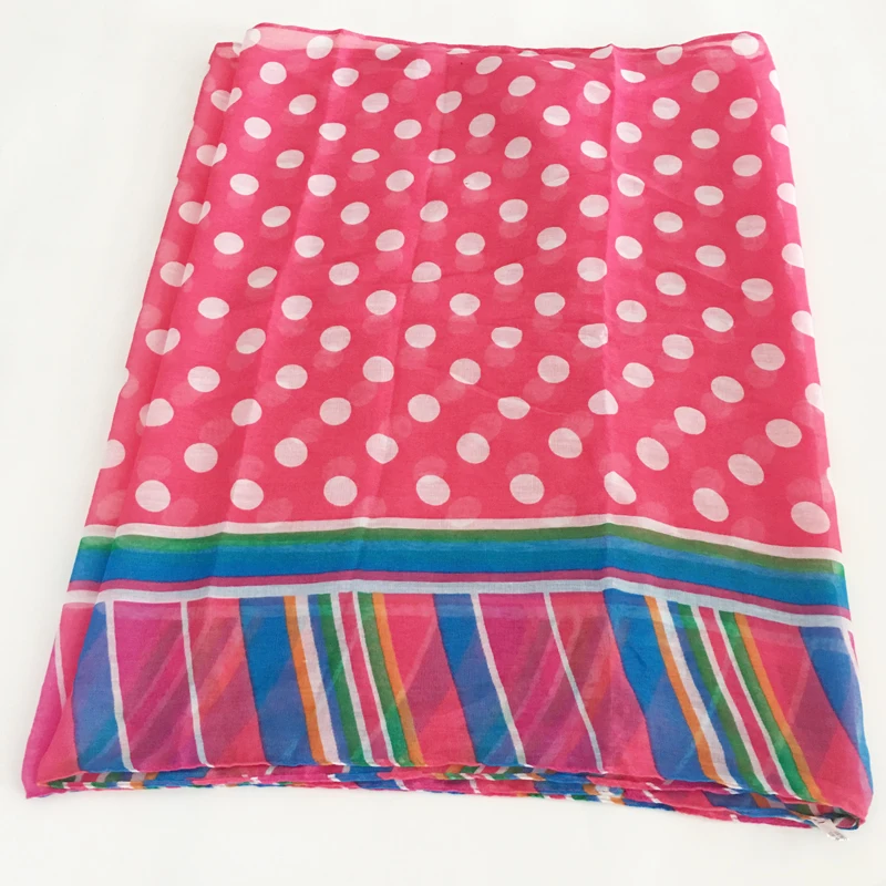 

2019 Red Dot Print Polyester Ring Women Scarf Fashion Lightweight Soft Infinity Small Loop Sheer Scarves 180*55 cm