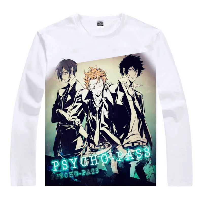 Аниме рубашка Coolprint футболки психопаса мульти стиль с длинным рукавом Saiko Pasu Shinya