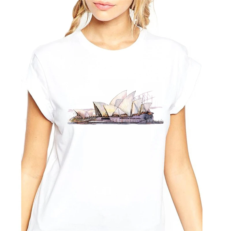 CONMEIVE футболка для женщин Модальная мода ручная роспись Эйфелева башня