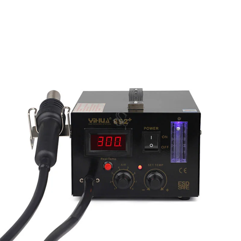 852 + регулируемый светодиодный паяльная станция горячего воздуха для ремонта
