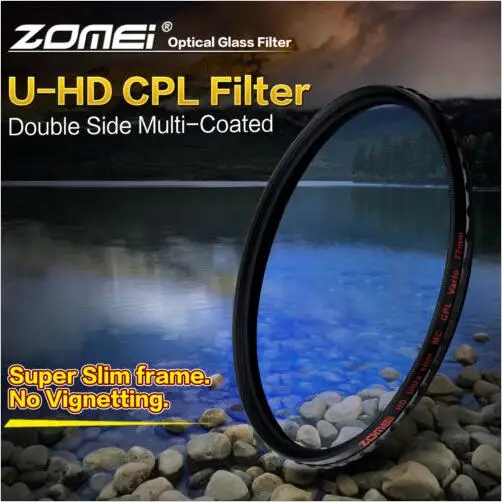 ZOMEI HD Оптическое стекло CPL фильтр тонкий многослойный круговой поляризатор