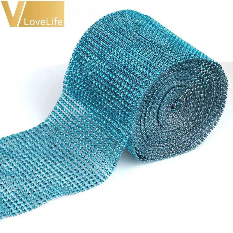Разноцветная Хрустальная Алмазная сетка cinta Стразы Лента для свадебной