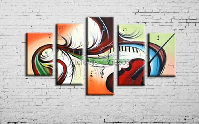 Современная живопись маслом картины 5 шт./компл. меломана номер Декор 100%