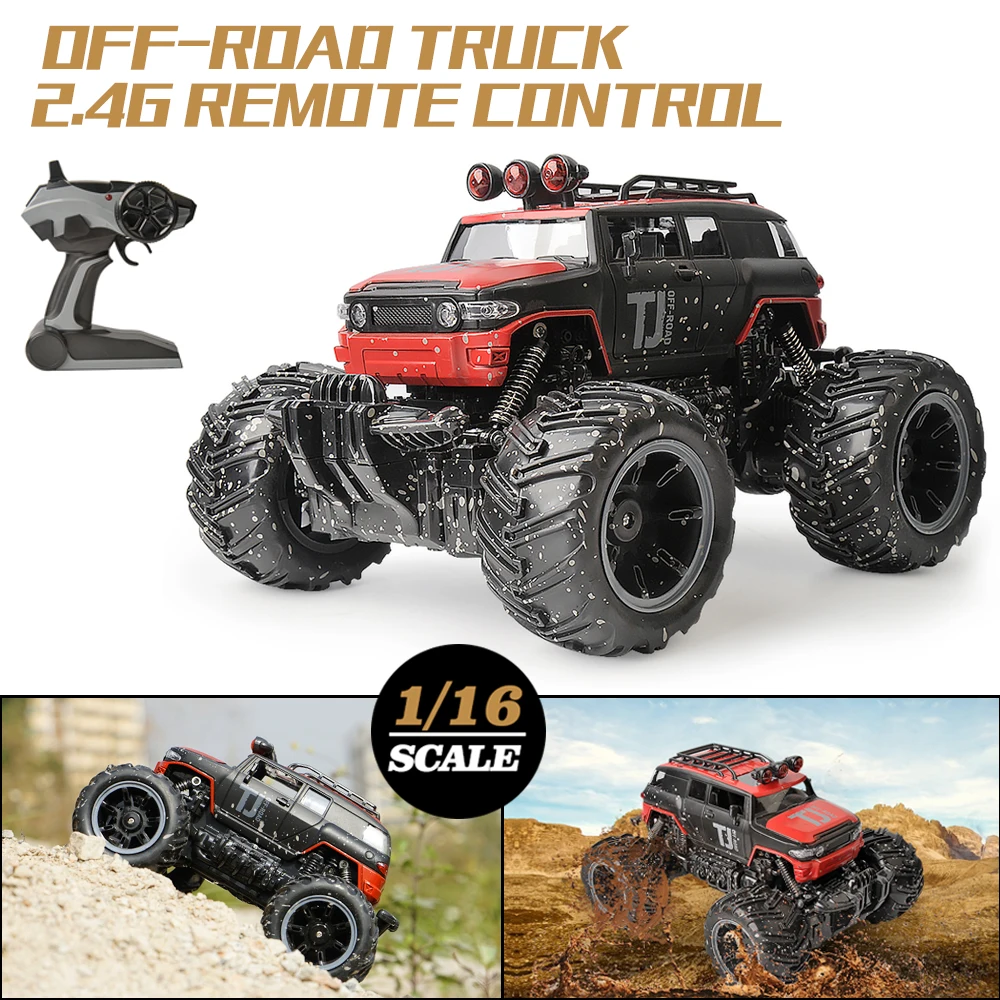 Gizmovine Rc автомобиль Dirt Bike игрушки 1/16 2WD Рок Гусеничный ралли Bigfoot автомобиль внедорожник пульт дистанционного управления машина для детей Большая распродажа