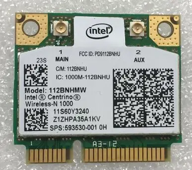 Wi Fi карта для ноутбука Intel Wireless n Link1000 112BNHMW Half Mini Pci e беспроводная SPS: 593530 001 hp DV5 DV6