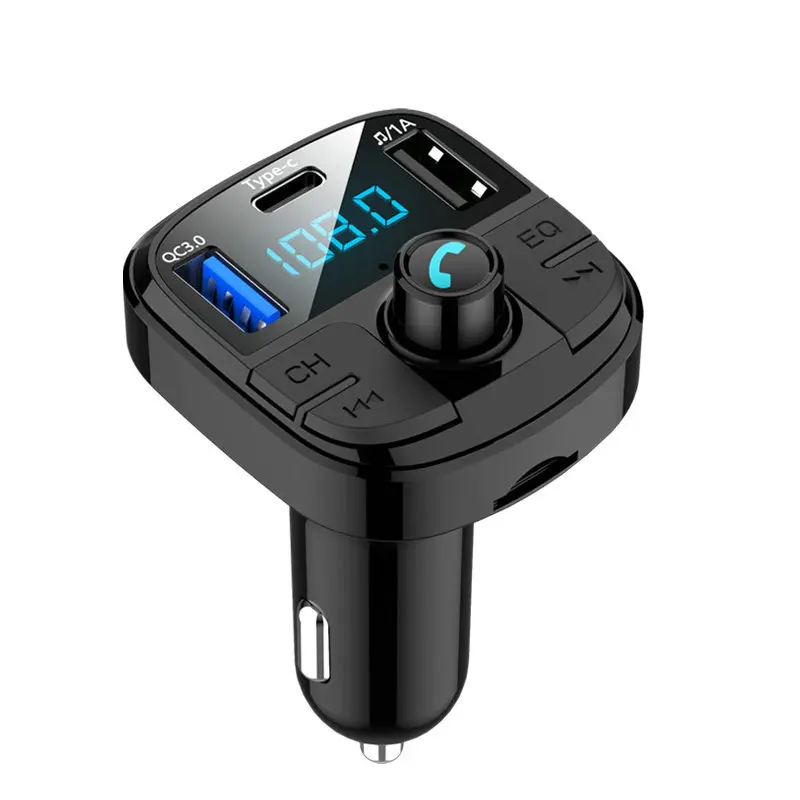 Tikigogo QC3.0 Quick Charge type-C 3 USB Автомобильное зарядное устройство Handsfree Bluetooth автомобильный комплект Google Assistant fm-передатчик автомобильный mp3-плеер