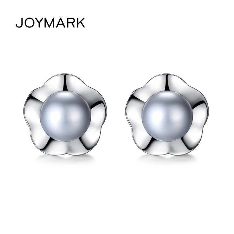 

Delicate Plum Blossom Natural Freshwater Pearl Bright 925 Sterling Silver Stud Earrings Fashion Women Jewelry JPSE020