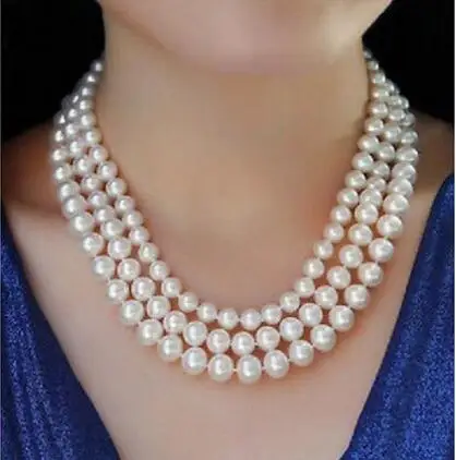 

triple-strands-8-10mm-round-Akoya-white-pearl-neckl