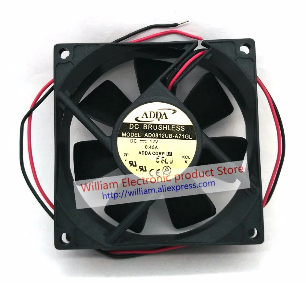 

New Original ADDA 80*80*25MM 12V 0.45A AD0812UB-A71GL Computer Cooling Fan