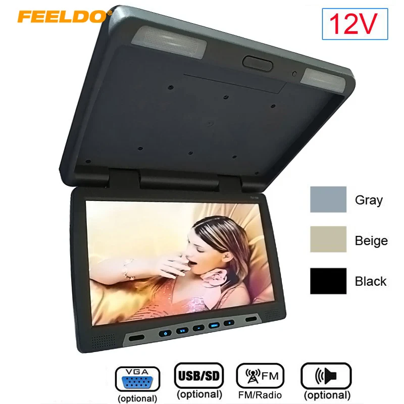 Автомобильный ЖК монитор TFT 12 В 15 6 дюйма с VGA/USB SD/ IR передатчиком/FM пультом дистанционного управления