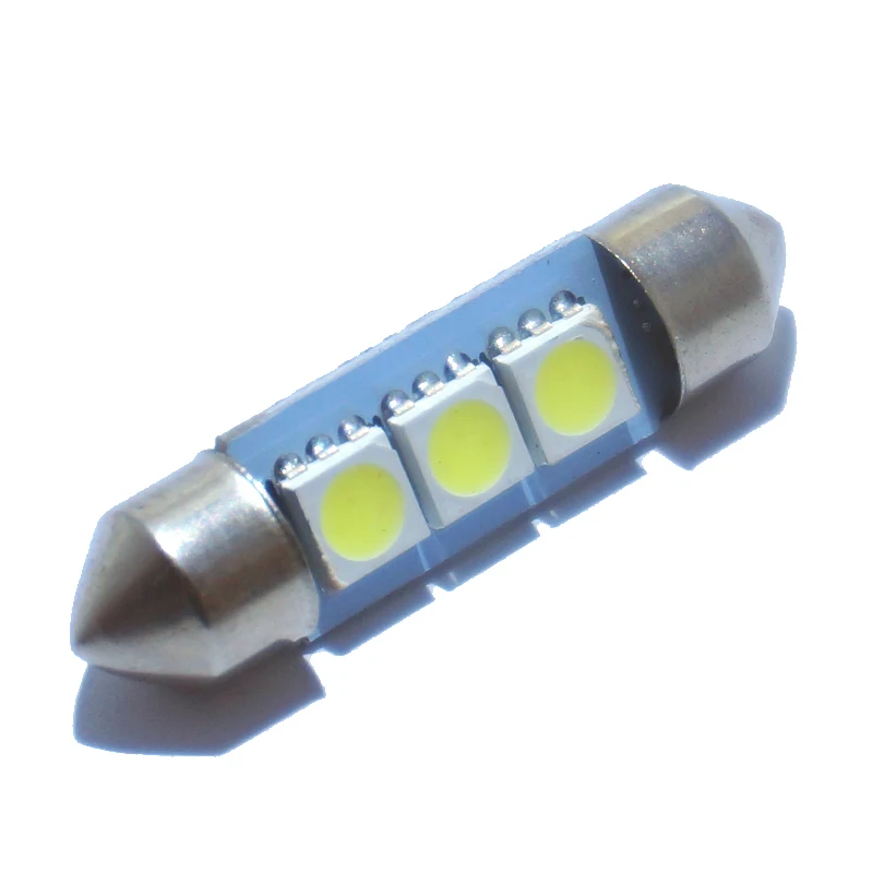 10 шт. 36 мм 39 41 DC 12 В Festoon C5W 3022 3021 3175 6428 холодный белый 3 SMD 5050 Светодиодный купольный
