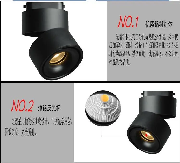 6 x High Quality Dimmable LED Track Lighting 15W 20W COB Spot Light Rail Lamps For home Commerical use Adjustable AC110-240V | Лампы и