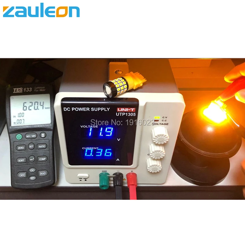 Zauleon 2 шт 3157 3156 СИД высокой мощности Янтарный Желтый сигнал поворота P27W T25