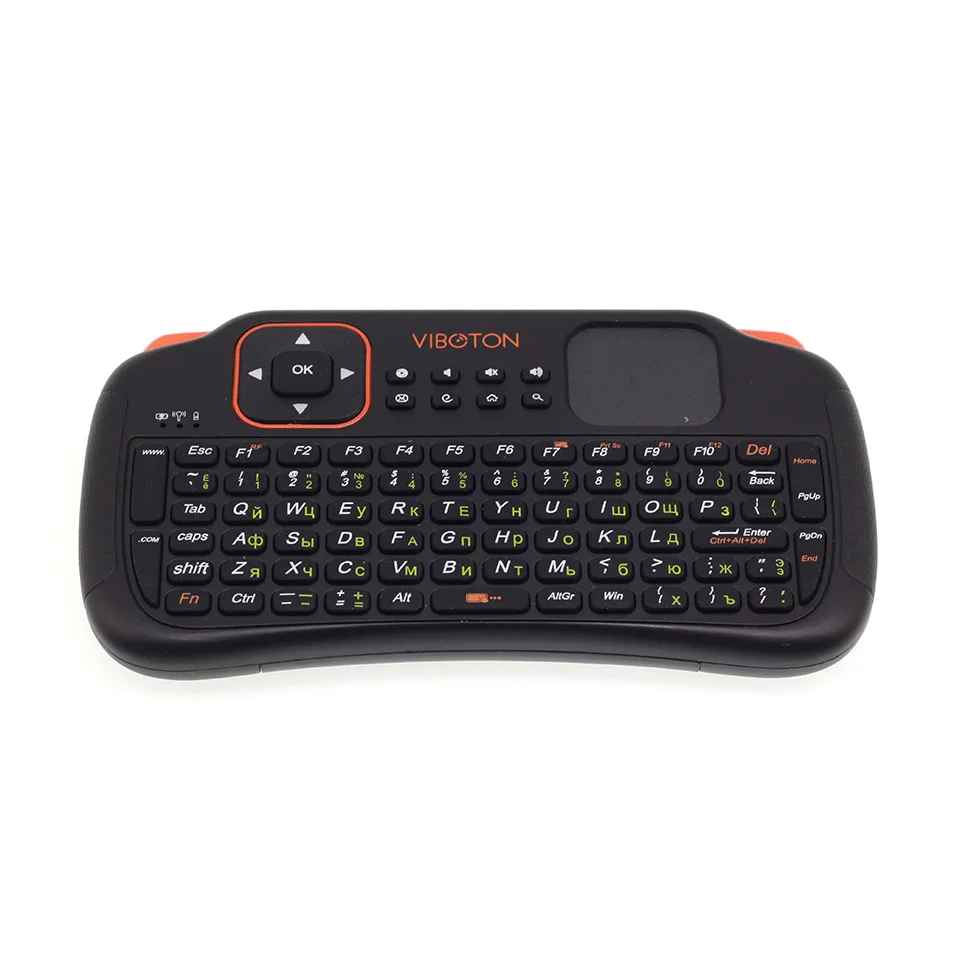 VIBOTON S1 английская и русская клавиатура 2 4 ГГц Мини Беспроводная Air Mouse с тачпадом