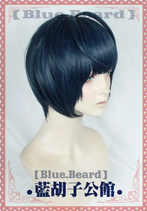 Волосы для косплея Persona 5 Takemi Tae Короткие Смешанные цвета волосы Хэллоуина P5 синие