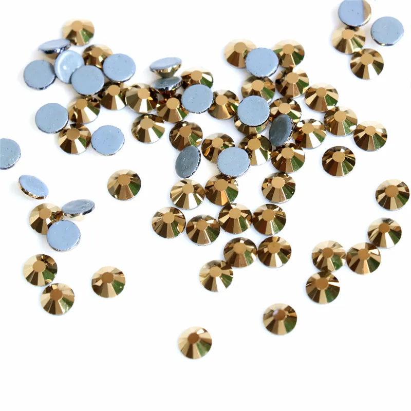 ss6-ss30 Crystal Aurum Loose Flat Back Hot Fix Strass nail art Hotfix Rhinestones appliques for wedding dresses | Дом и сад