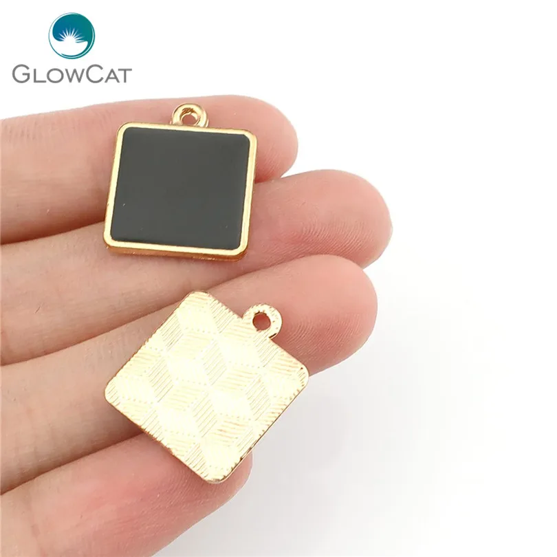 9pcs/lot Light Gold Enamel Black Mix Shape Beauty Pendant Jewelry Finding Making 22339 | Украшения и аксессуары