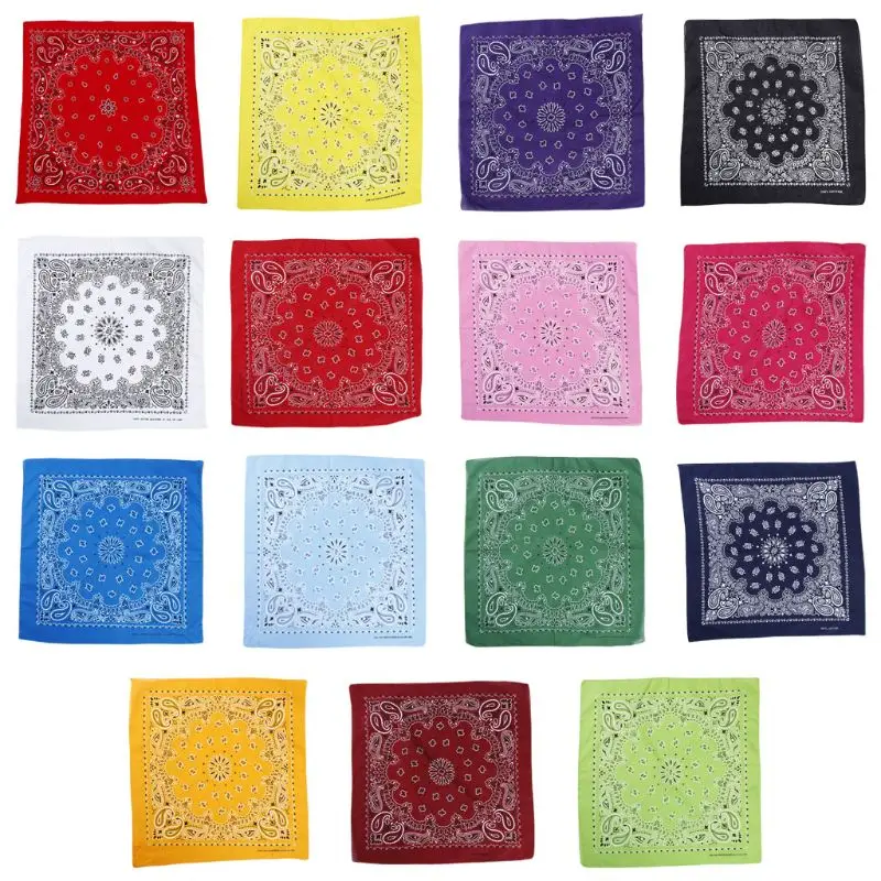 

15 Color Ethnic Hip Hop Bandana Handkerchief Retro Location Paisley Floral Print Unisex Sport Cycling Square Scarf Headwear Mask