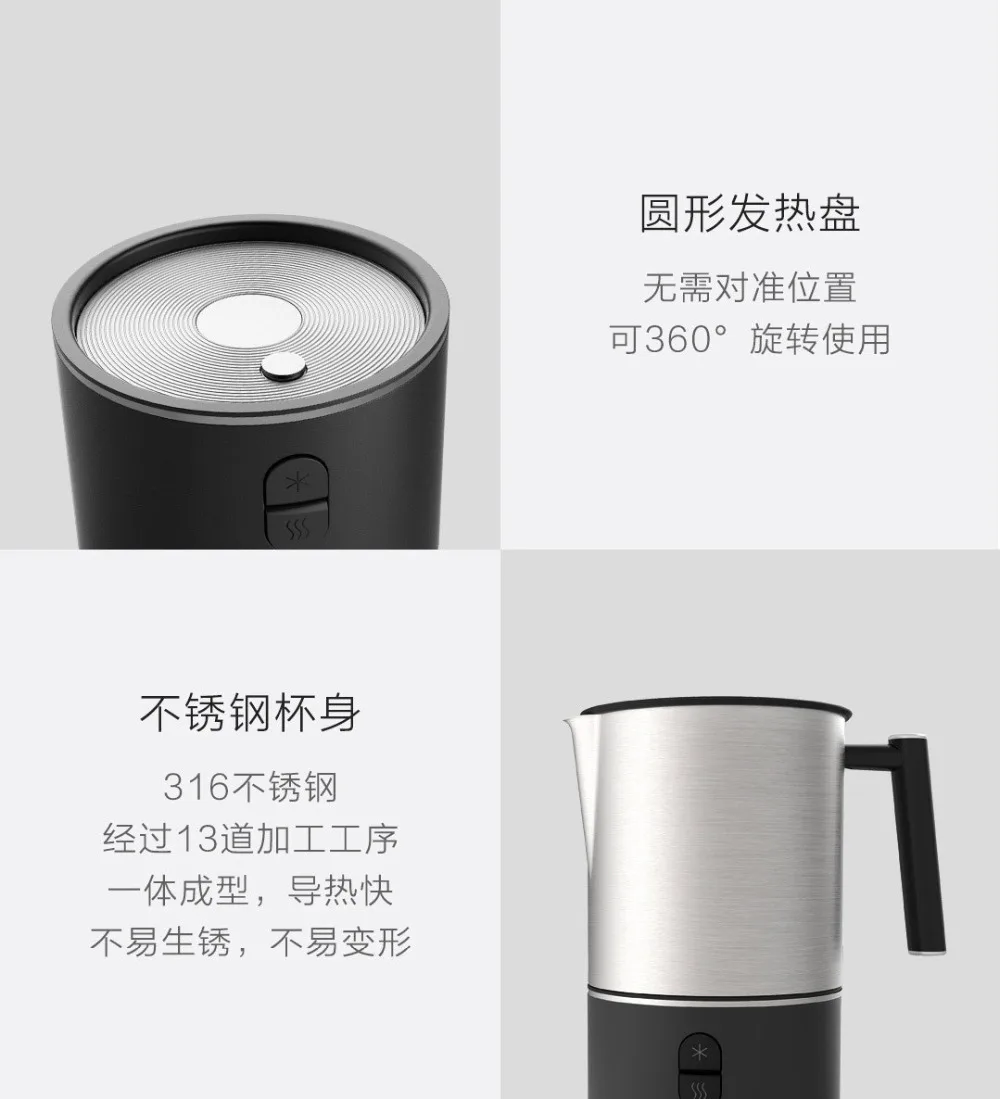 Xiaomi scishare электрическое молоко лягушка машина Капучино шейкер Пароварка кувшин автоматический пенообразователь из нержавеющей стали f