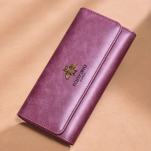 Дамский кошелек из натуральной кожи, роскошный брендовый удлиненный винтажный бумажник из воловьей кожи, женский бумажник с отделениями для карт
