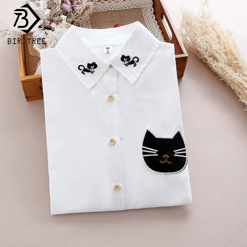 Блузка женская белая с вышивкой в Корейском стиле 2020|female shirts|white shirtblouses tops |