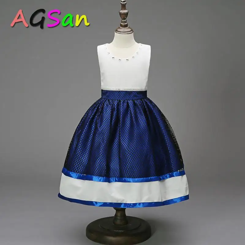 AGSan Cute Princess Style Girl Dress Sleeveless Teenagers Clothing Long Wedding Party Costumes Flower Dresses Vestido | Детская одежда