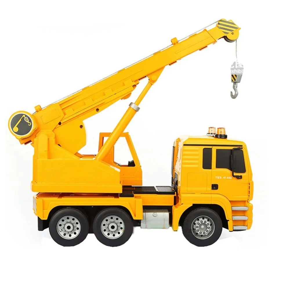 2.4G 10Channel Simulated Sounds/Four Wheel Drive/360 degree Rotation /Demo Function/Stretch out&ampDraw back of Boom RC Crane Truck | Игрушки