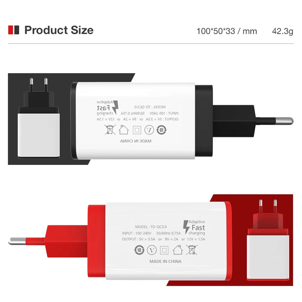 USB зарядное устройство Быстрая зарядка для Samsung S9 Xiaomi mi 8 Huawei быстрое настенное iPhone